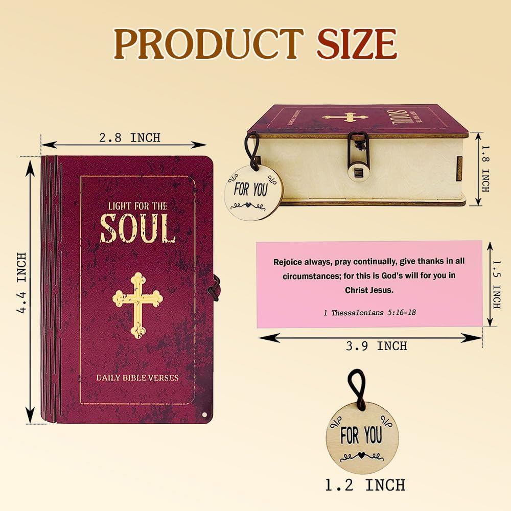 Handmade Bible Verse Cards Box (90 pcs), Bible Verses With Wooden Box ...