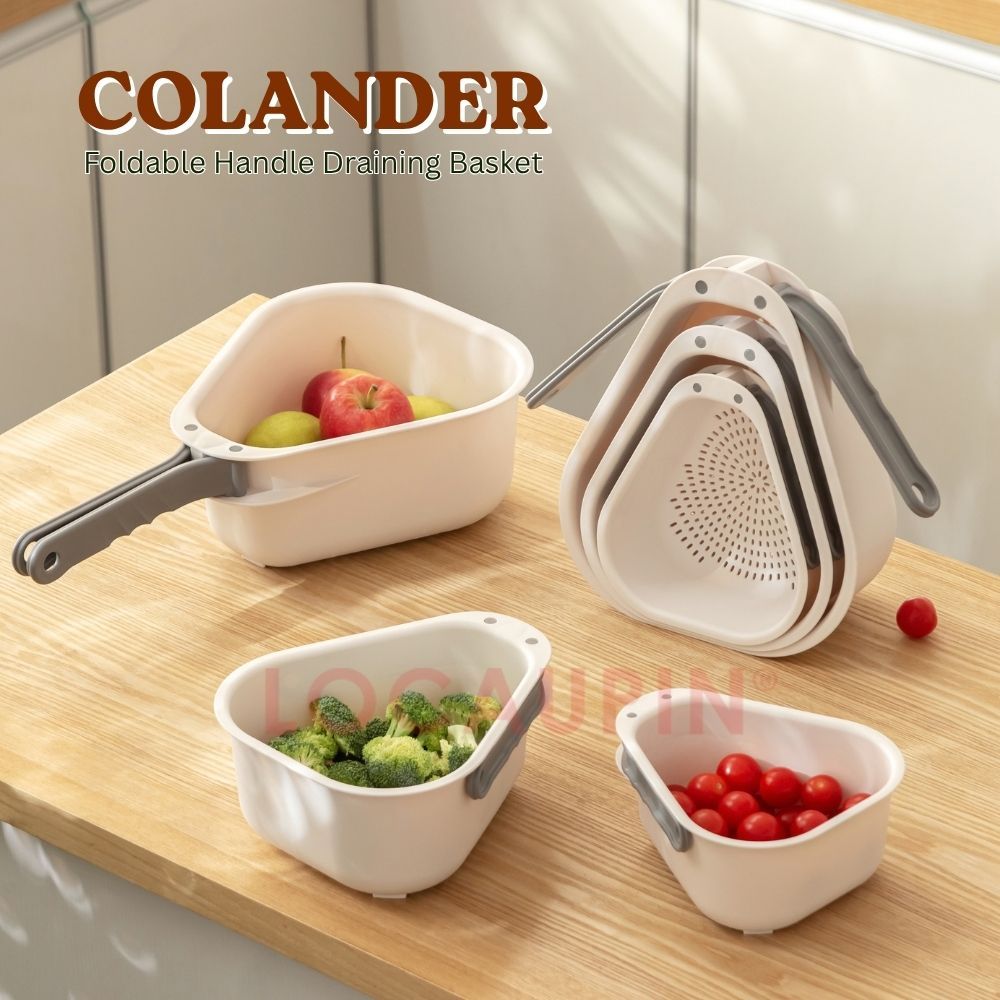 LOCAUPIN Kitchen Sink Tool Foldable Handle Colander Fruit Vegetable ...