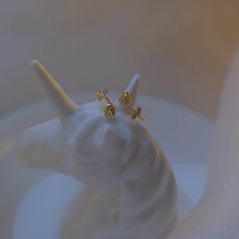 S925 Sterling Silver Rose Ring Simple Fashion Ladies Gift Daily Wear ...
