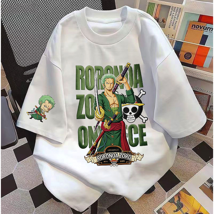 COD TROPICMANIA Trendy Anime Cartoon Print Loose T-shirt with Roronoa ...