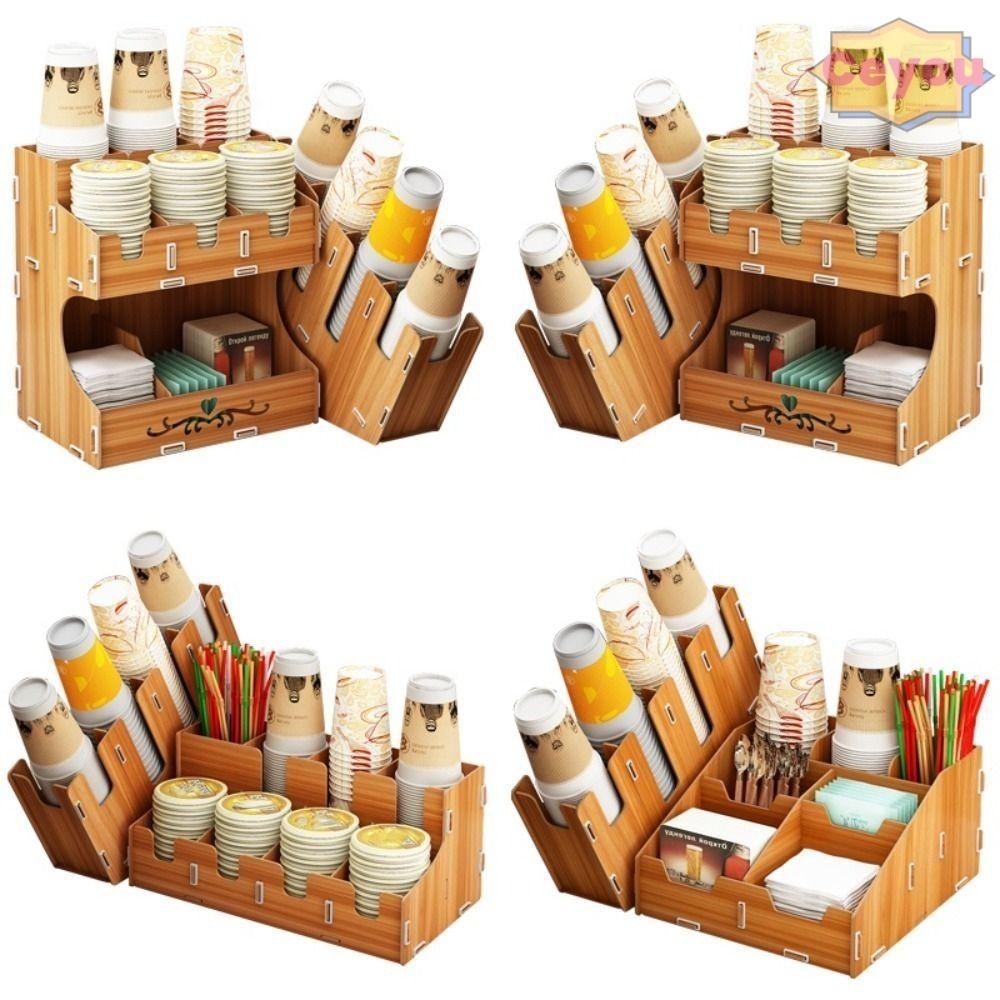 CEYOU Disposable Paper Cup Storage Rack, Portable Multi Functional Cup ...