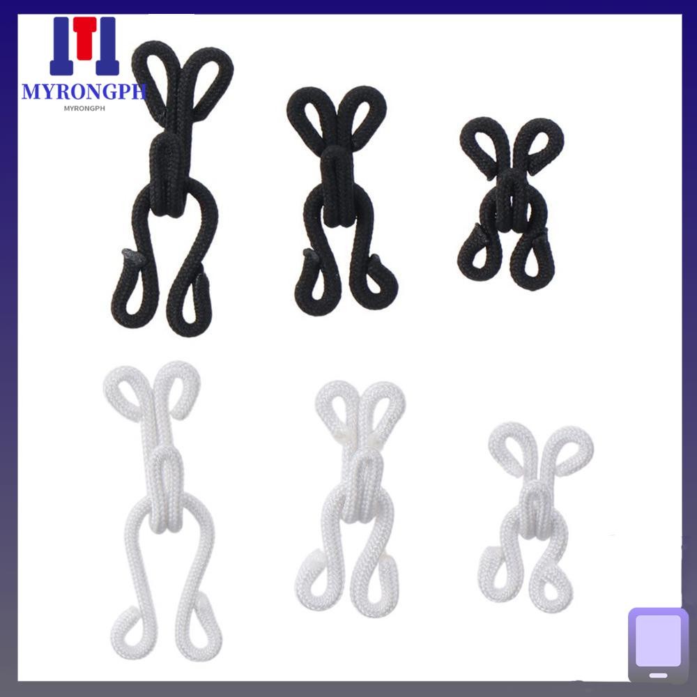MYRONGPH 10/60 Sets Hook and Eye, Black and White 3 Size Button Hook ...
