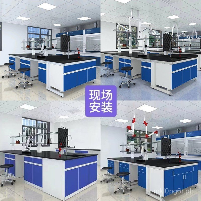 All-Steel Wooden Laboratory Test Bench Central Operation Side Table ...