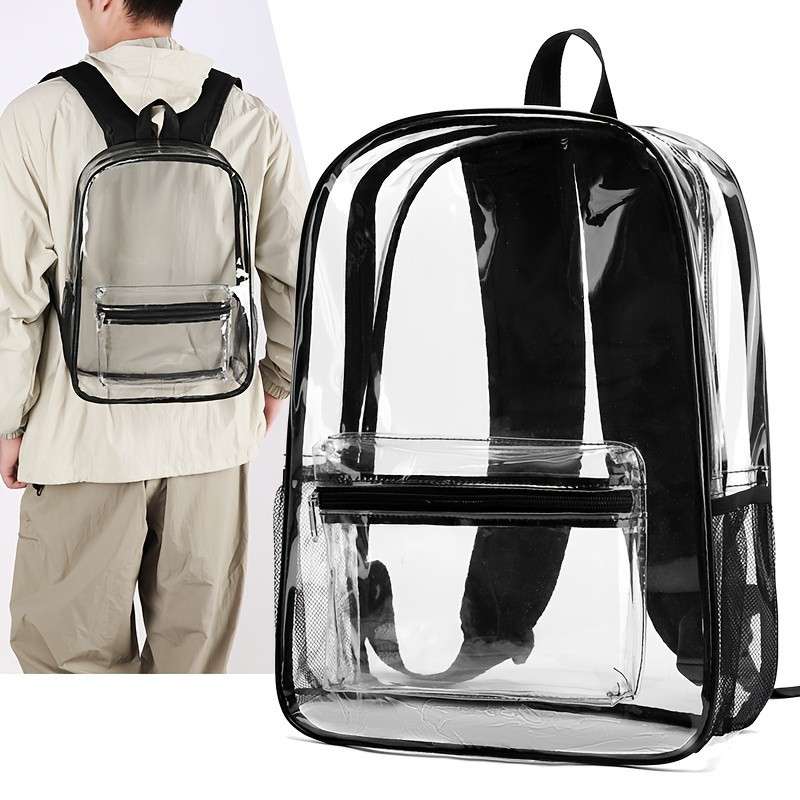 Unisex Fashionable Transparent Backpack Outdoor Sports Stadium Concert ...