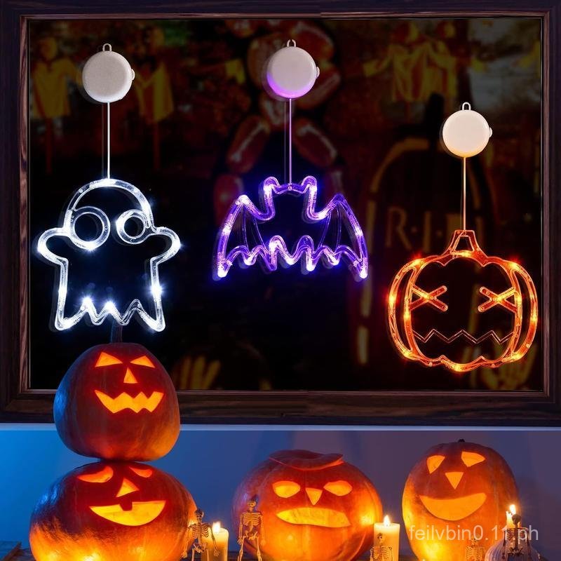 LOLStar three-piece pumpkin ghost bat LED window light 2025 upgraded ...