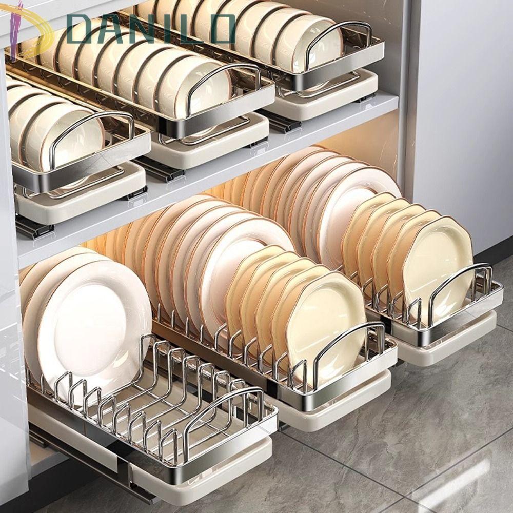 DANILO Pull-out Dish Rack, Stainless Steel Drawer Type Kitchen Dish ...