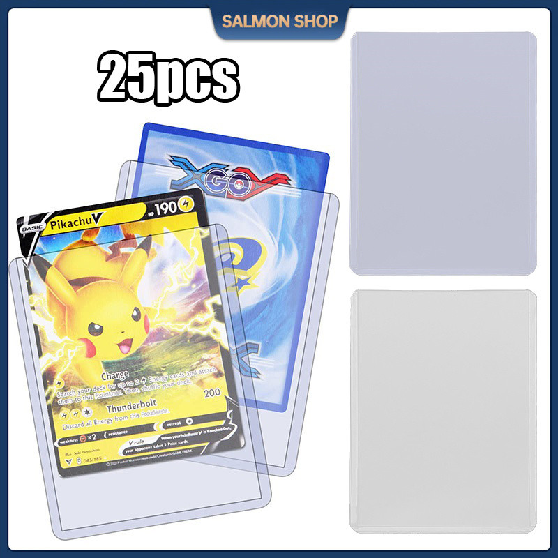 25Pcs Clear Card Sleeves Hard Plastic Protector Sleeves For Sports Pokemon  Game Cards | Shopee Philippines