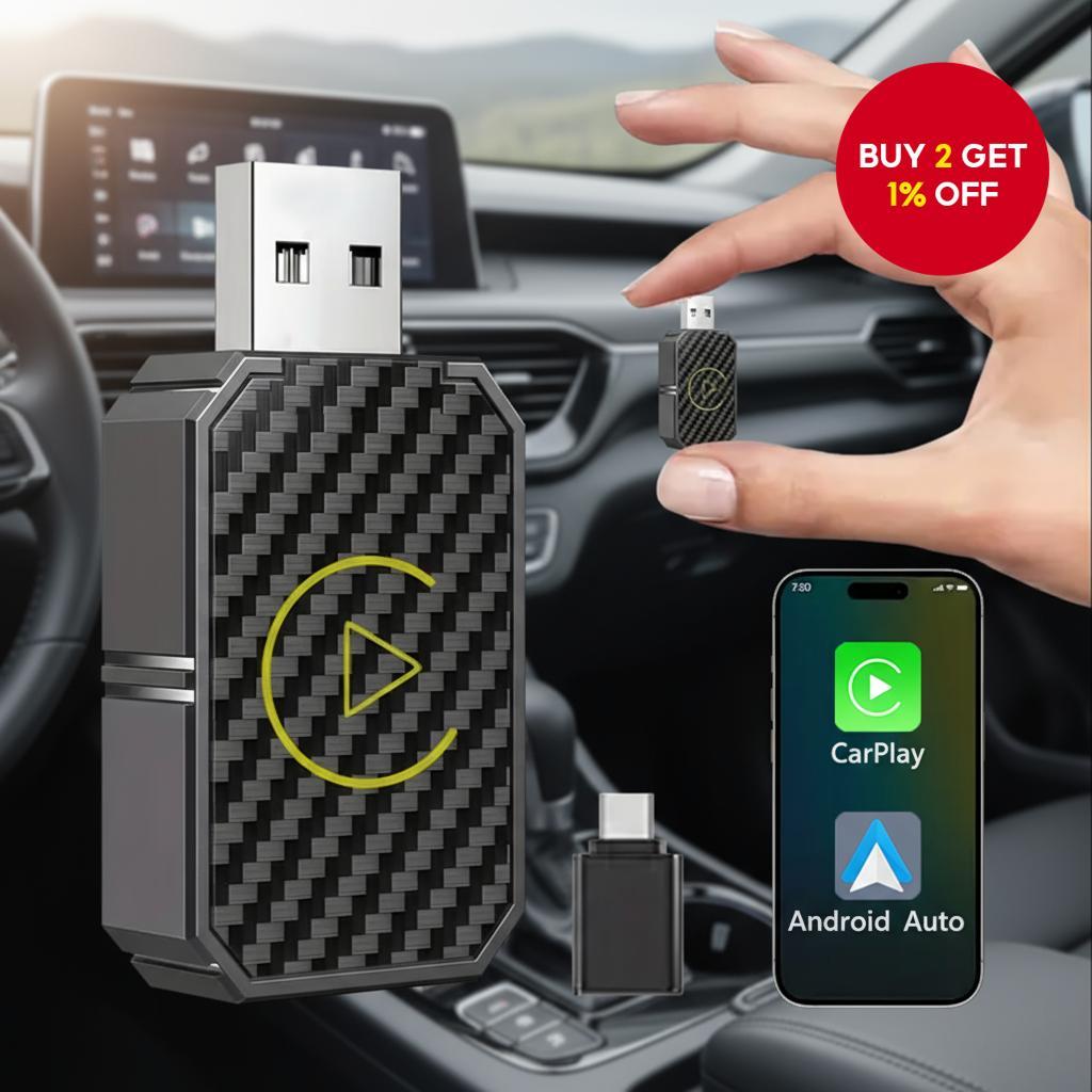 Wireless CarPlay & Android Auto USB Adapter 2-in-1 - Plug & Play for ...