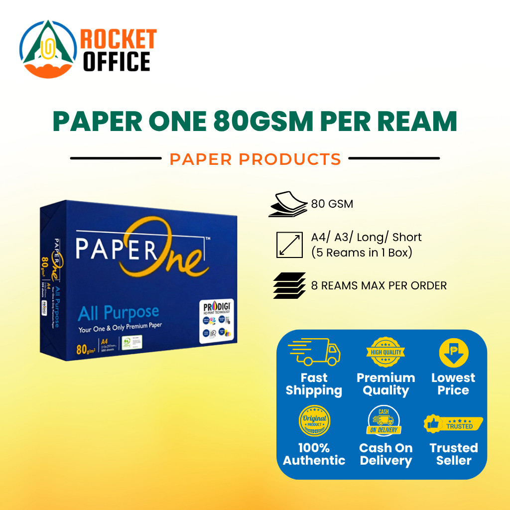 PAPERONE A4/Long/Short 80GSM BOND PAPER Original & Best Quality Office ...