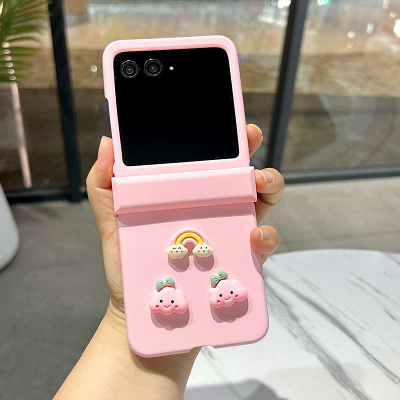 New DIY 3D Rainbow Cloud Pink Cute Case for Moto Razr 50 Ultra / 2023 ...