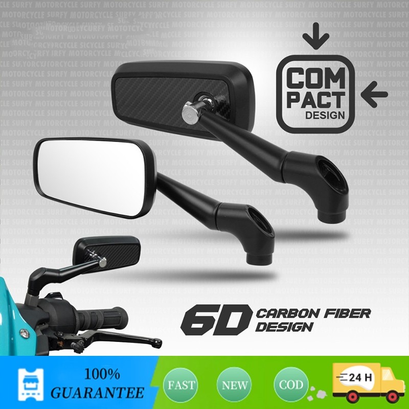 Compact Carbon Side Mirror Aluminum Cast Alloy 6D Carbon Fiber Design ...