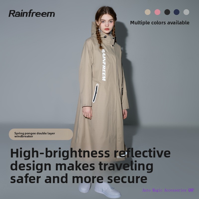 QMP Qinfeiman Electric Vehicle Motorcycle Raincoat Long Car Machine ...