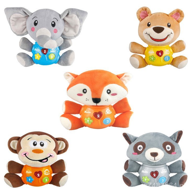 Rag Doll Soothing Sound and Light Animal Doll Baby Cute Children Spot ...