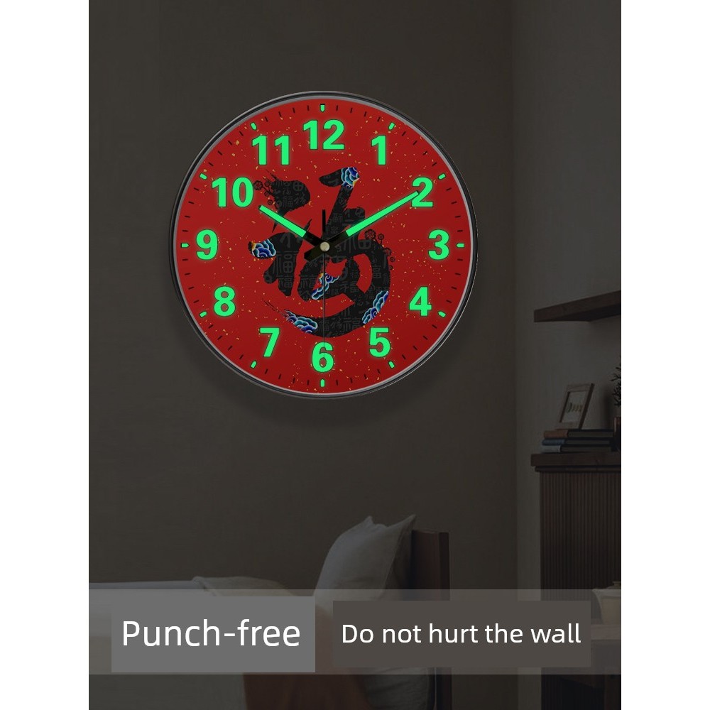 house decorations display modern wall clock New Chinese Luminous ...