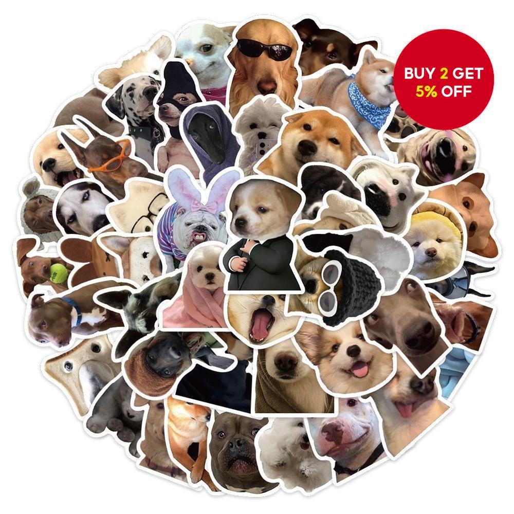 50PCS Cute Dogs MEME Waterproof Stickers For PHONE Case Notebook Helmet ...