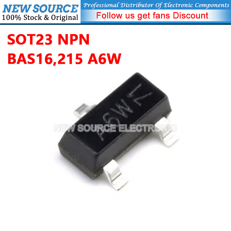 [20-100pcs] BAS16,215 A6W SOT23 NPN Power Transistor SMD Chip Triode ...