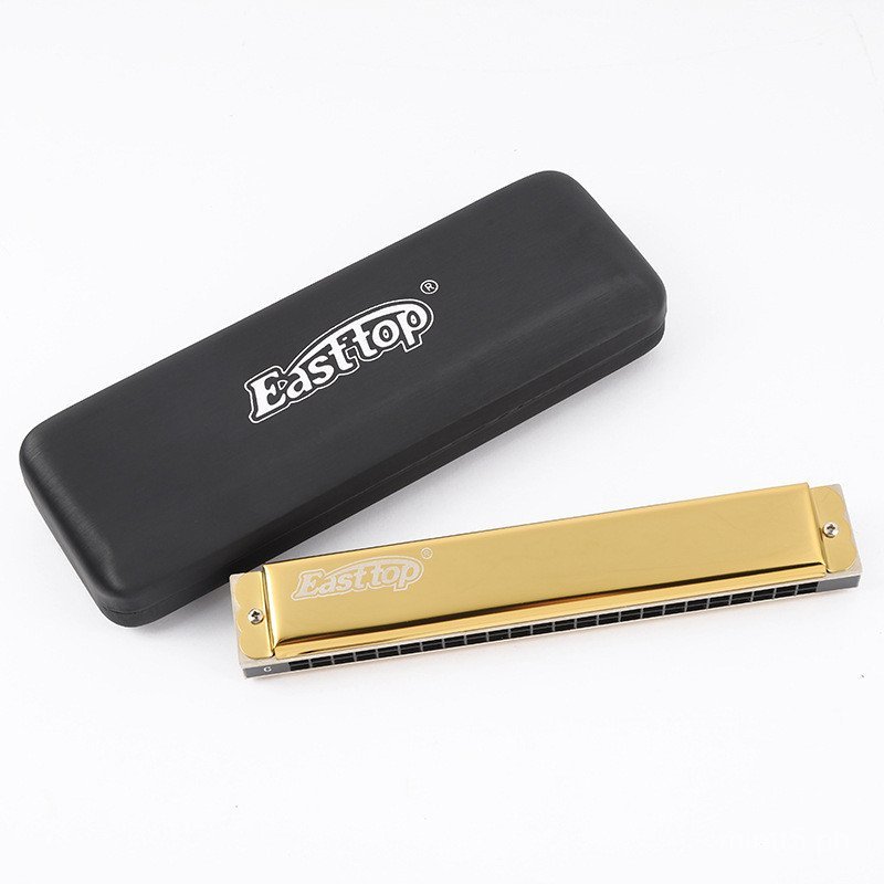 EASTTOP The Best Harmonica of the East 24Hole Polyphonic C Tune gold ...