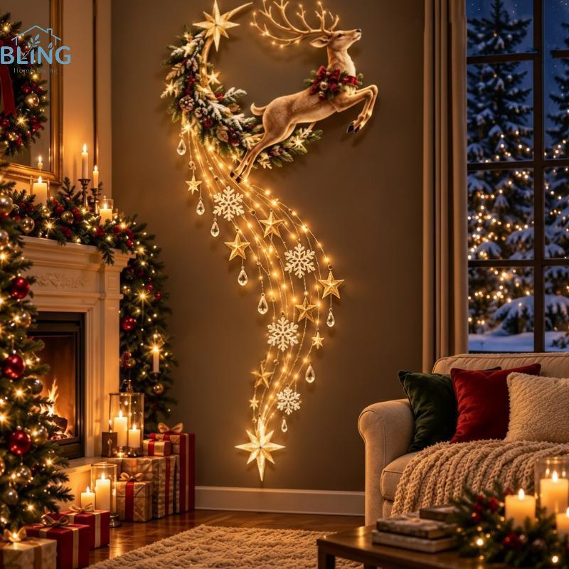 【BLING】 Christmas Magic Trail Wall Light Self Adhesive LED Glowing Xmas ...