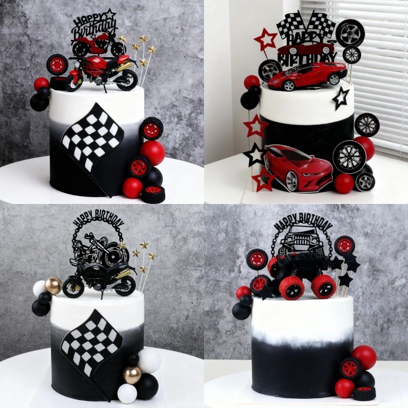Double layer racing acrylic birthday cake surface layer is very ...