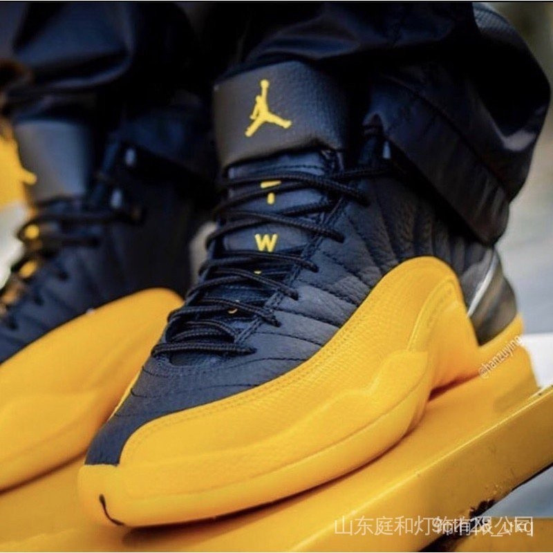 100% Original Nike Jordan Air 12 Yellow Black High Quality TM9F ...