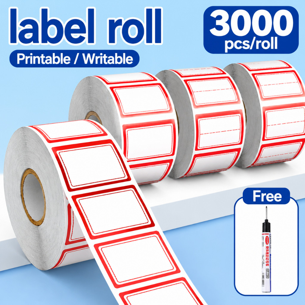 3000Pcs Self-Adhesive Labels Sticker Waterproof Writable Name Sticker ...
