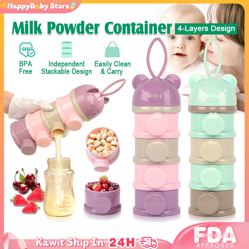 4 Layers Baby Milk Powder Box Portable NonLeakage Powder Container ...