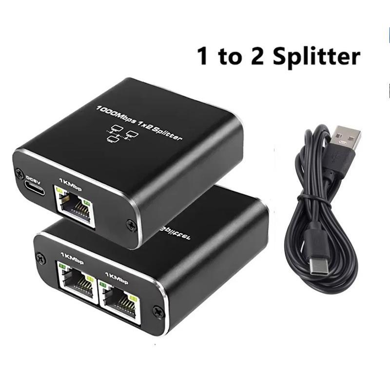 1000Mbps Ethernet Splitter 1 to 2/3/4 Network Extension RJ45 LAN ...
