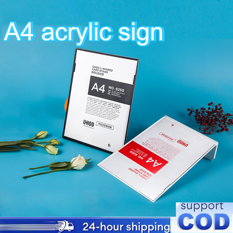 A4 Acrylic Table Card Display Board Table Sign Office Meeting Front ...