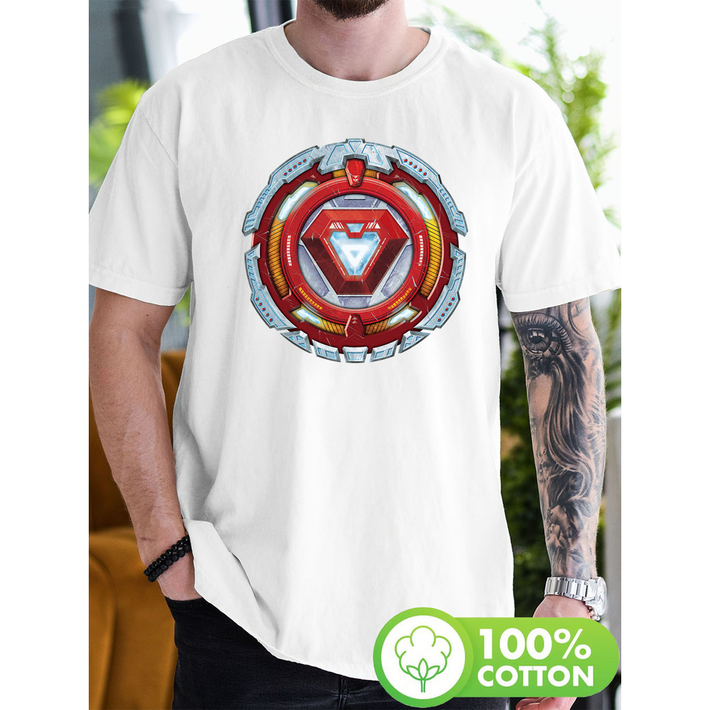 Marvel Avengers Mech Strike Iron for Man Arc Reactor Print T-shirt ...