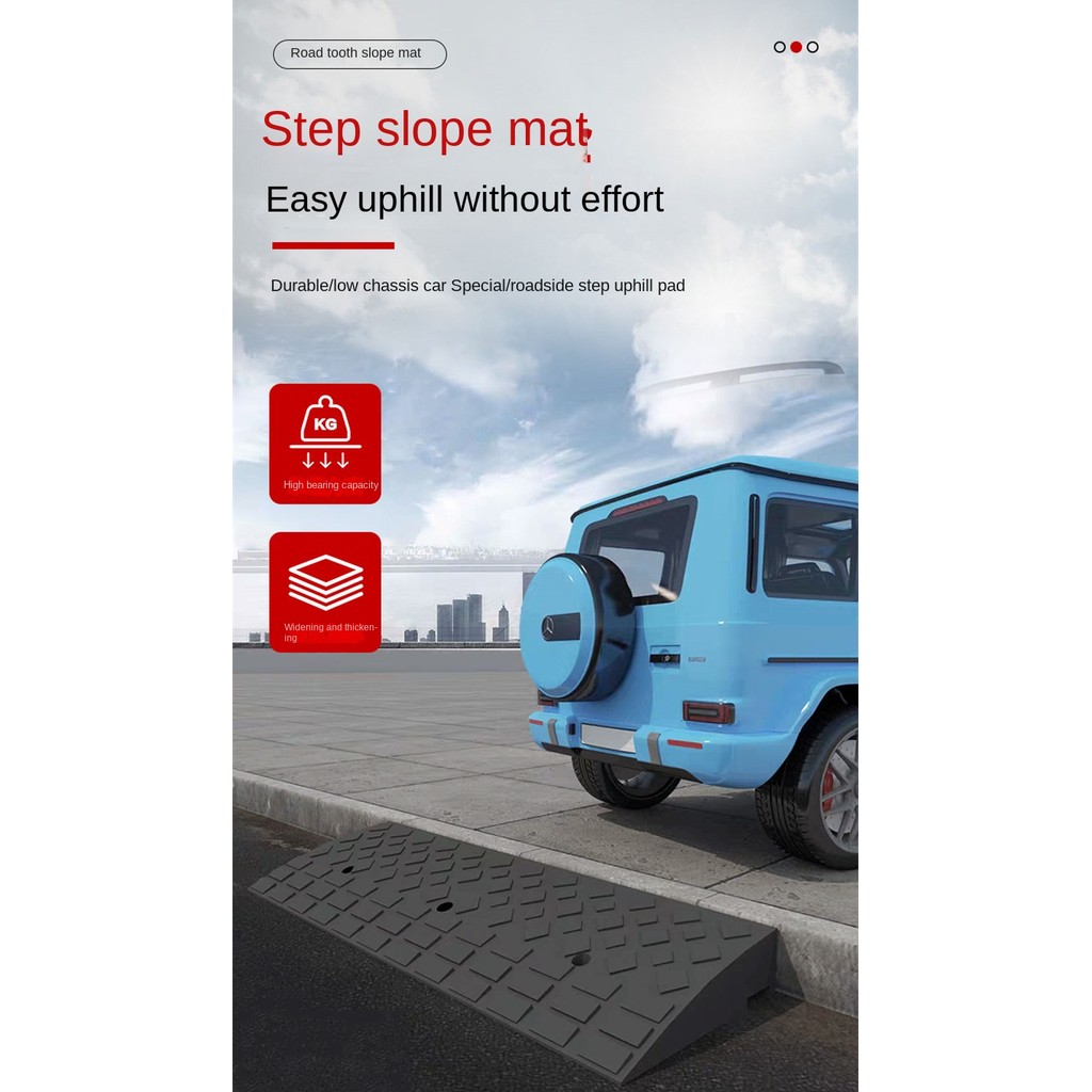 Household Load-Bearing Car Ramp Rubber Step Uphill Mat for Wheelchair ...