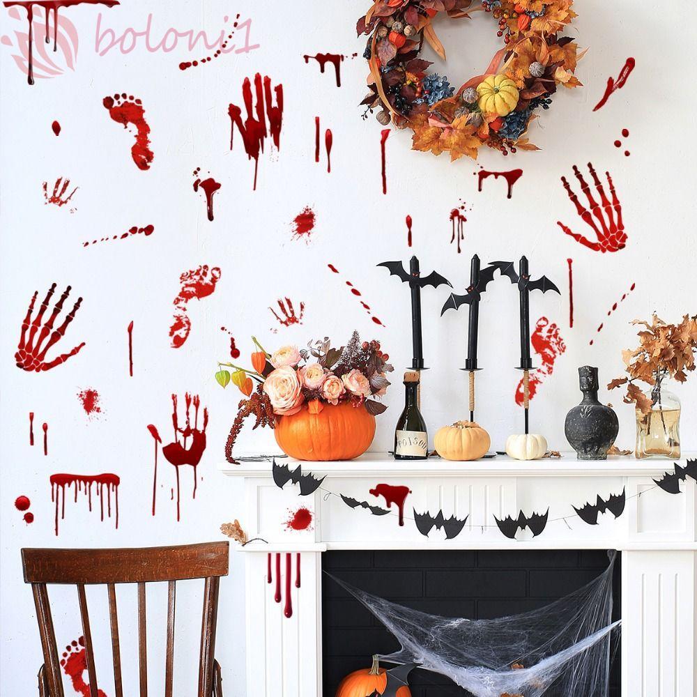 [COD] Ghost Wall Sticker, Self-paste Waterproof Halloween Blood ...