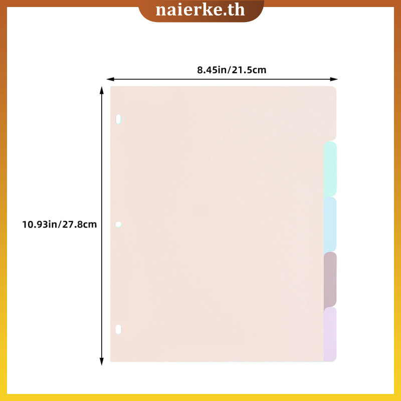 1 Set of 3-Hole Binder Dividers A4 Size Journal Inserts Page Separator ...