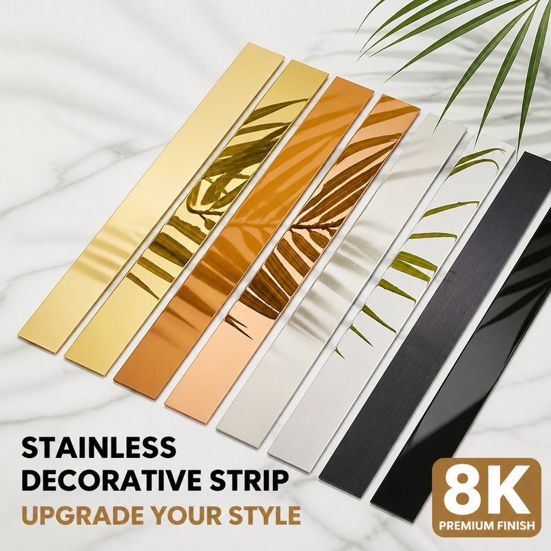 Stainless Steel Mirror Decorative Strip Self Adhesive Wall Sticker Roll ...