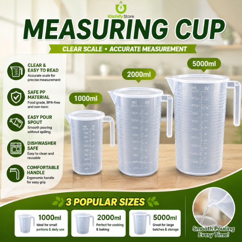Clear Measuring Pitcher Measuring Cup With Lid Plastic Measure Jug With ...