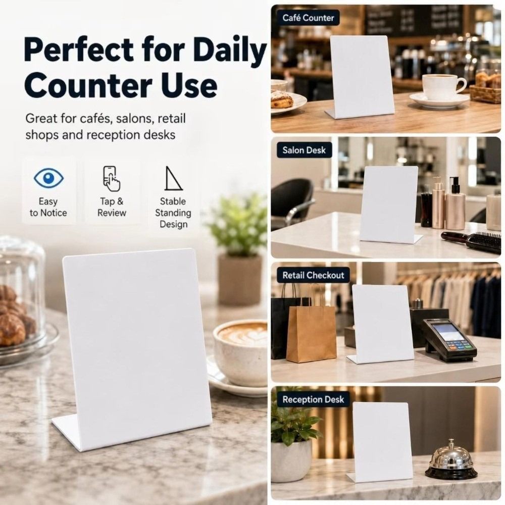 WITTEE NFC Review Display Card, Acrylic Reusable NFC Counter Sign ...