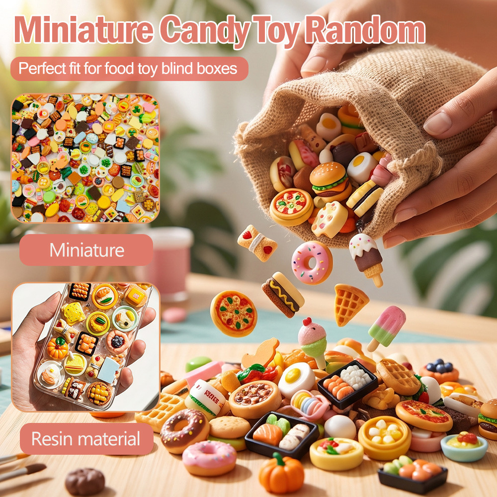 50/100pcs DIY Resin Mini Food Figurines Dessert Cake & Fruit Decor ...
