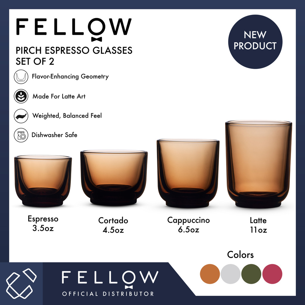 Fellow Pirch Espresso Glasses(Setof2) | Double Walled Cups | Espresso ...