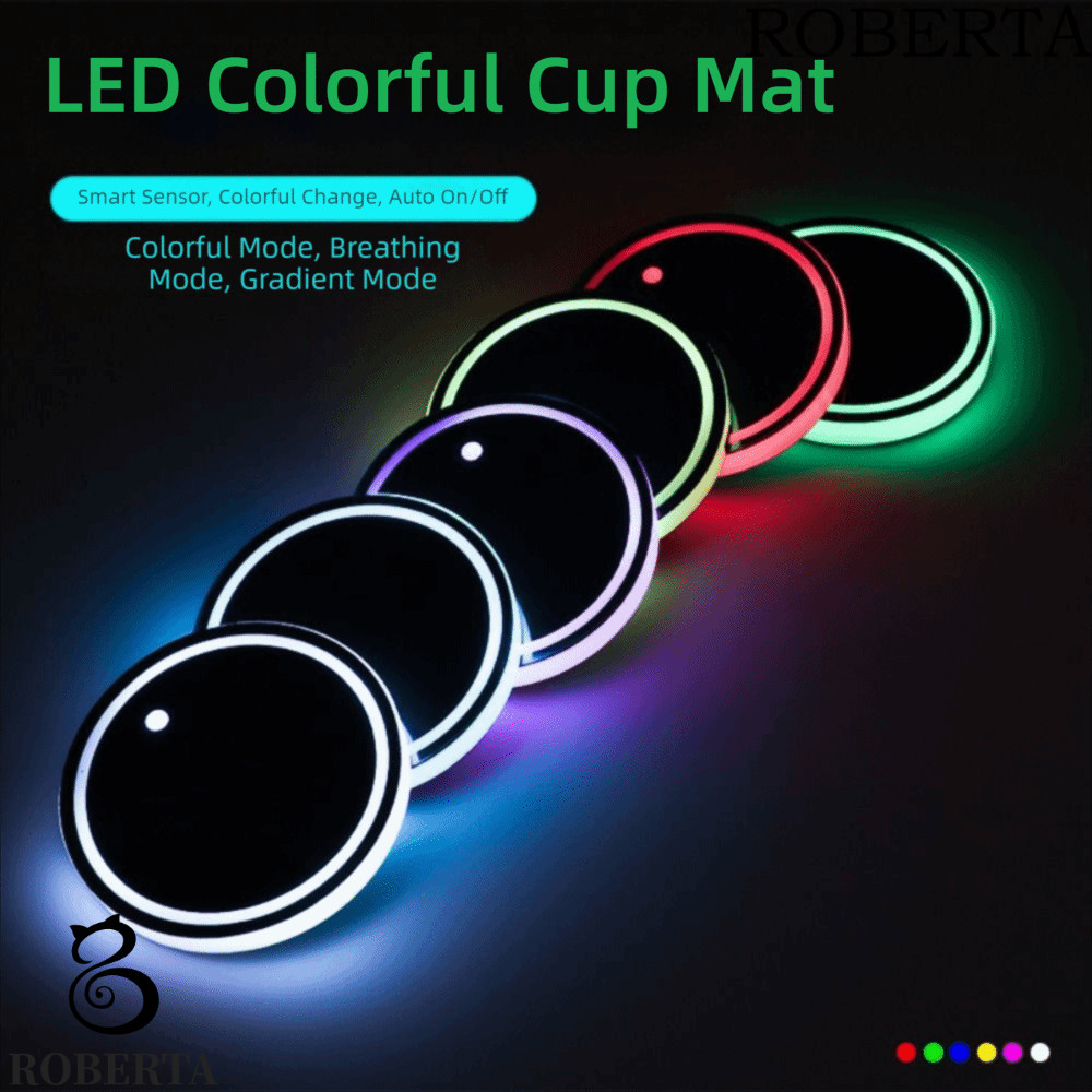 ROBERTA LED Illuminated Cup Tray, 7 Color Changing USB Charging ...