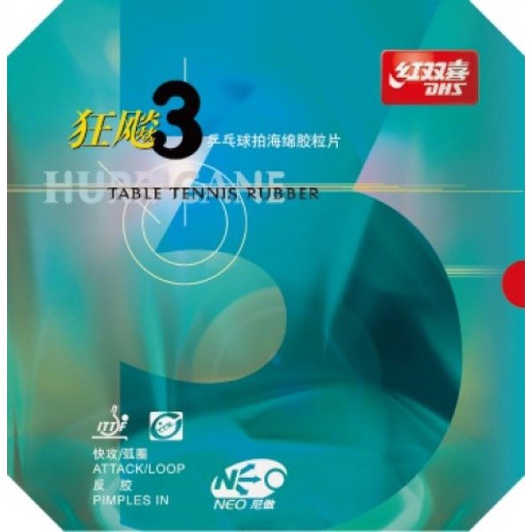 Authentic DHS Hurricane 3 Neo Table Tennis Rubber Pingpong Rubber Blade ...