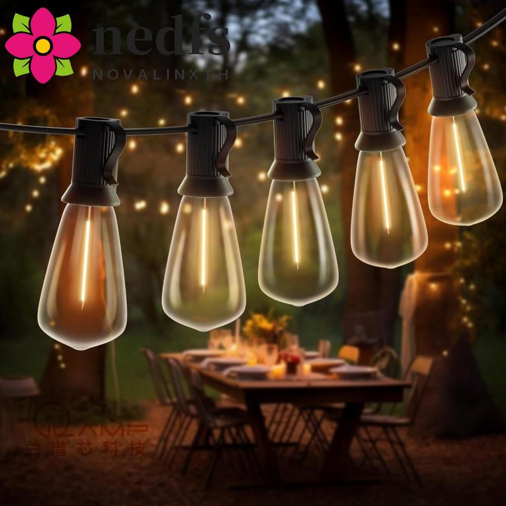 NEDFS Outdoor String Light, Dimmable 10/20 Bulbs LED String Lights ...