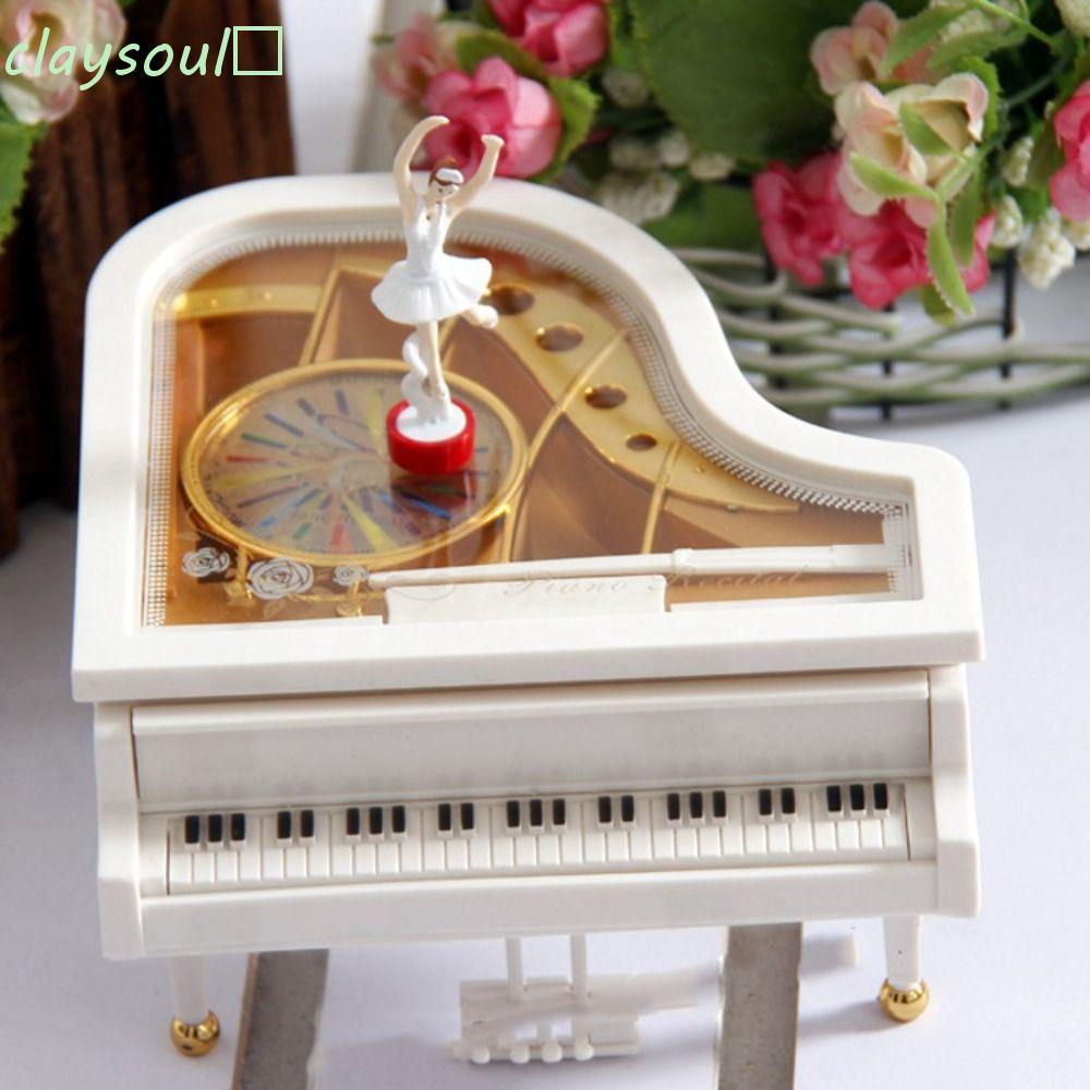 CLAYSOUL Piano Model Music Box, European-style Office Decoration Ballet ...
