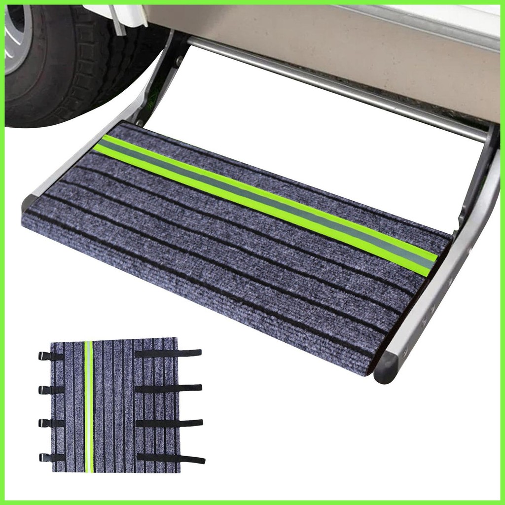 RV Step Rug Trailer Stair Covers with Reflective Strip Non-Slip Tread ...
