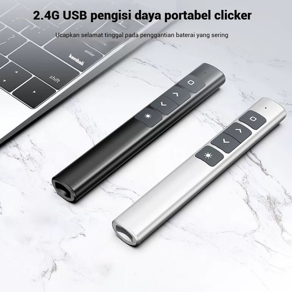 Professional 2.4G USB Rechargeable Presentation Clicker for School and ...