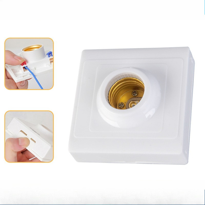 E27 LED Light Bulb Holder Square Fitting Socket Ceiling Receptacle ...