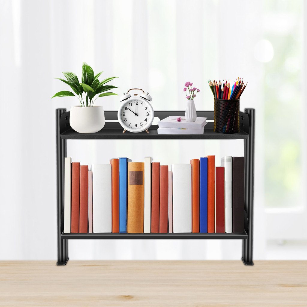 Clamp On Desk Shelf 2 Tiers Desktop Clamp Organizer Clamp Table Mount ...