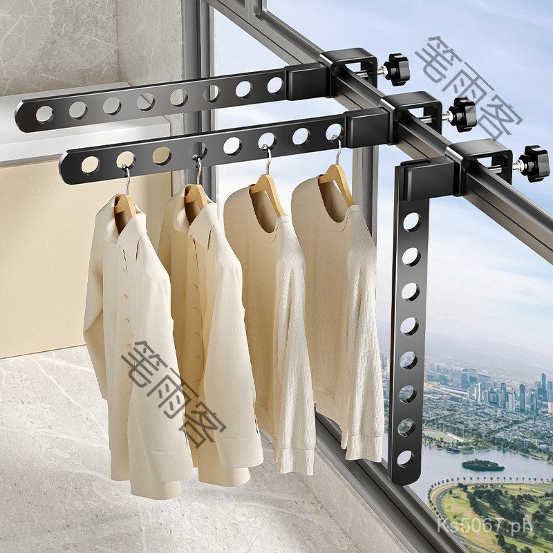 Balcony Window Frame Window Outdoor Window Sill Rod Clothes Drying ...