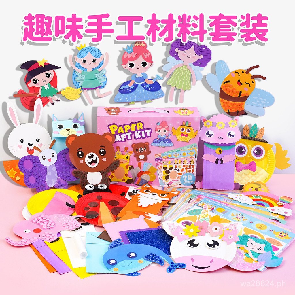 Paper Plate Painting DIY Sticker Gift 3D Handcraft Set eva Assembling ...