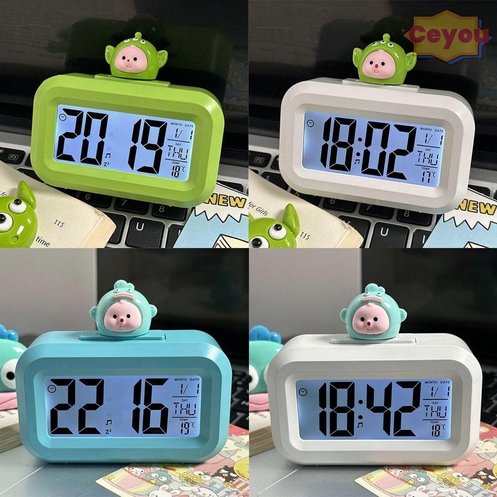 CEYOU LED Digital Clock, with Night Light Mini Alien Alarms Clocks ...