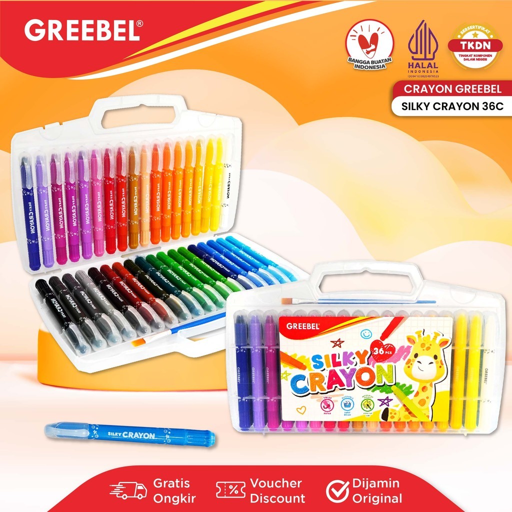 GREEBEL Silky Crayon 36 Colors Silky Crayon 36 Set Colors Fine Coloring ...