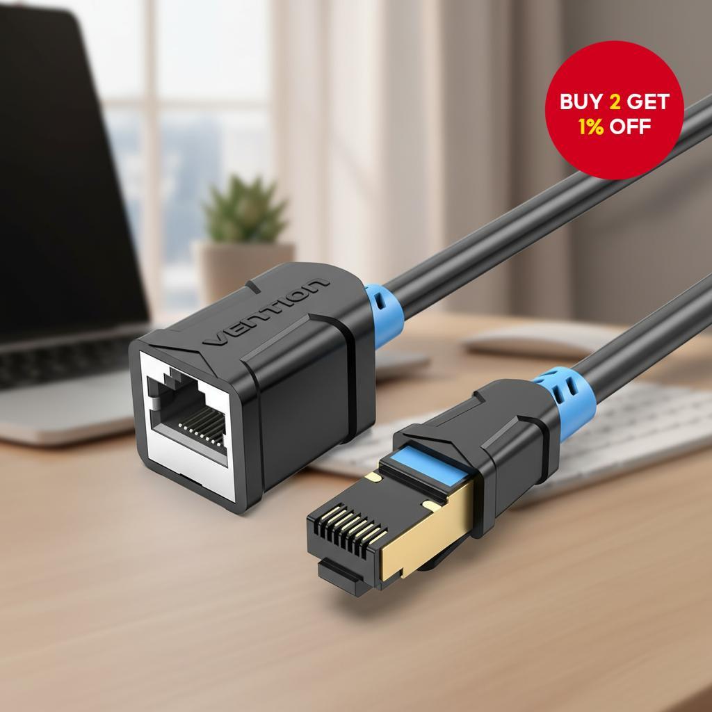 Vention Shielded Cat6 Ethernet Extension Cable with RJ45 Connectors for ...